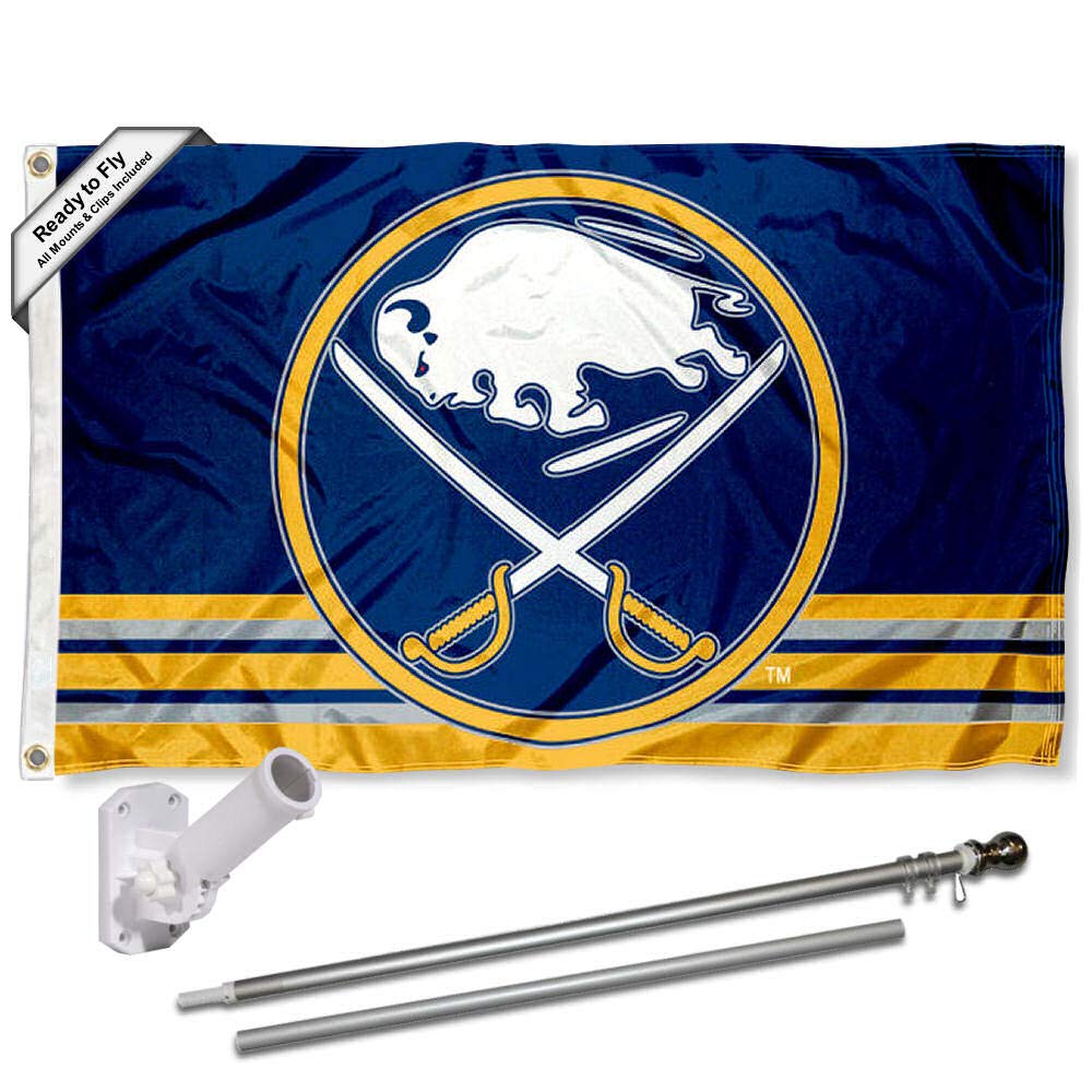 WinCraft Buffalo Sabres Flag Pole and Bracket Set - Sports Collectibles, Sports Memorabilia, Sports Fan Shop, Sports Gifts