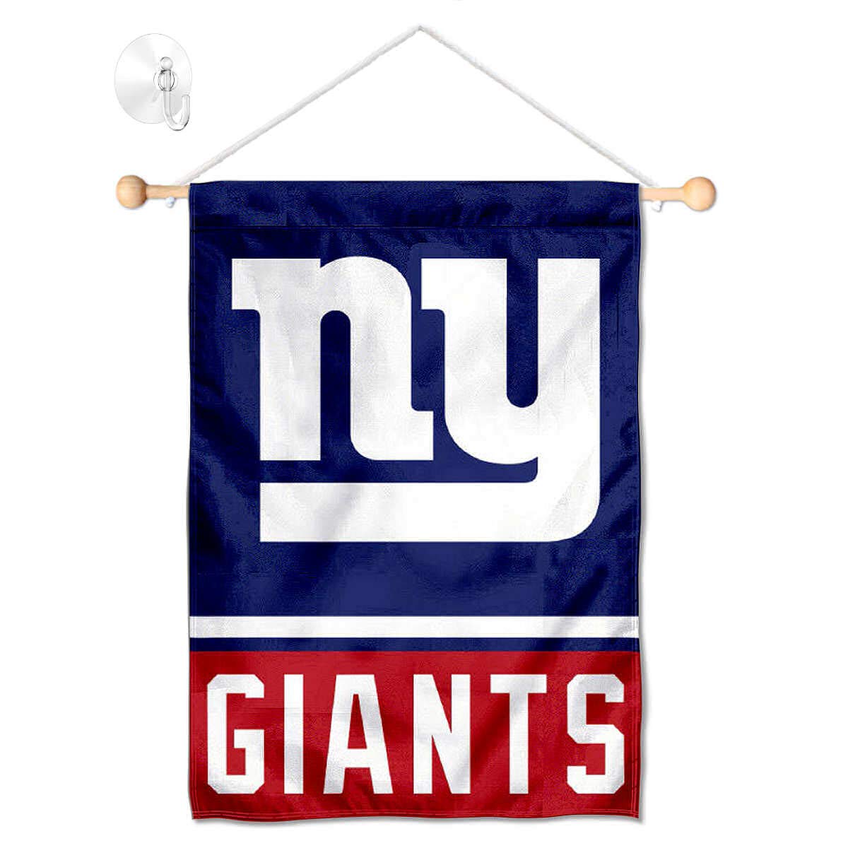 New York Giants Banner Window Wall Hanging Flag with Suction Cup - Sports Collectibles, Sports Memorabilia, Sports Fan Shop, Sports Gifts