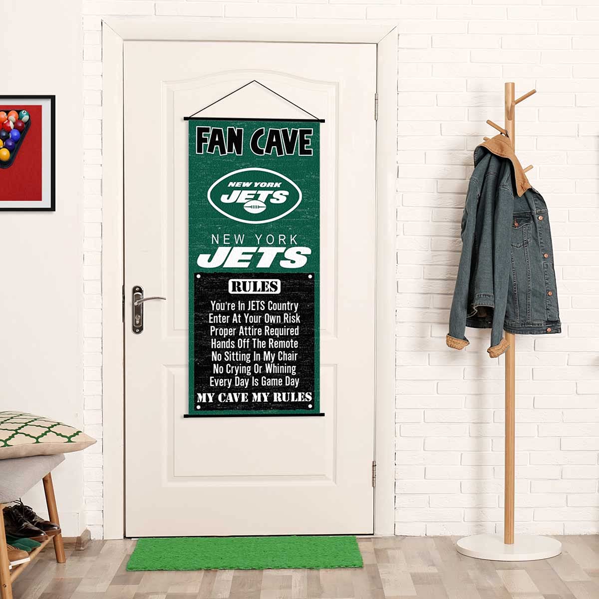 WinCraft New York Jets Man Cave Fan Banner Wall Door Scroll - Sports Collectibles, Sports Memorabilia, Sports Fan Shop, Sports Gifts