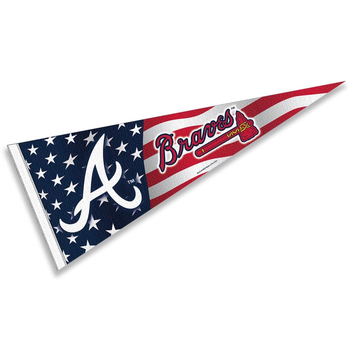 WinCraft Braves Nation USA Stars and Stripes Pennant Full Size Pennant Flag - Sports Collectibles, Sports Memorabilia, Sports Fan Shop, Sports Gifts