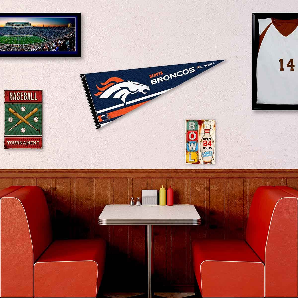 Denver Broncos Pennant Banner and Wall Tack Pads - Sports Collectibles, Sports Memorabilia, Sports Fan Shop, Sports Gifts