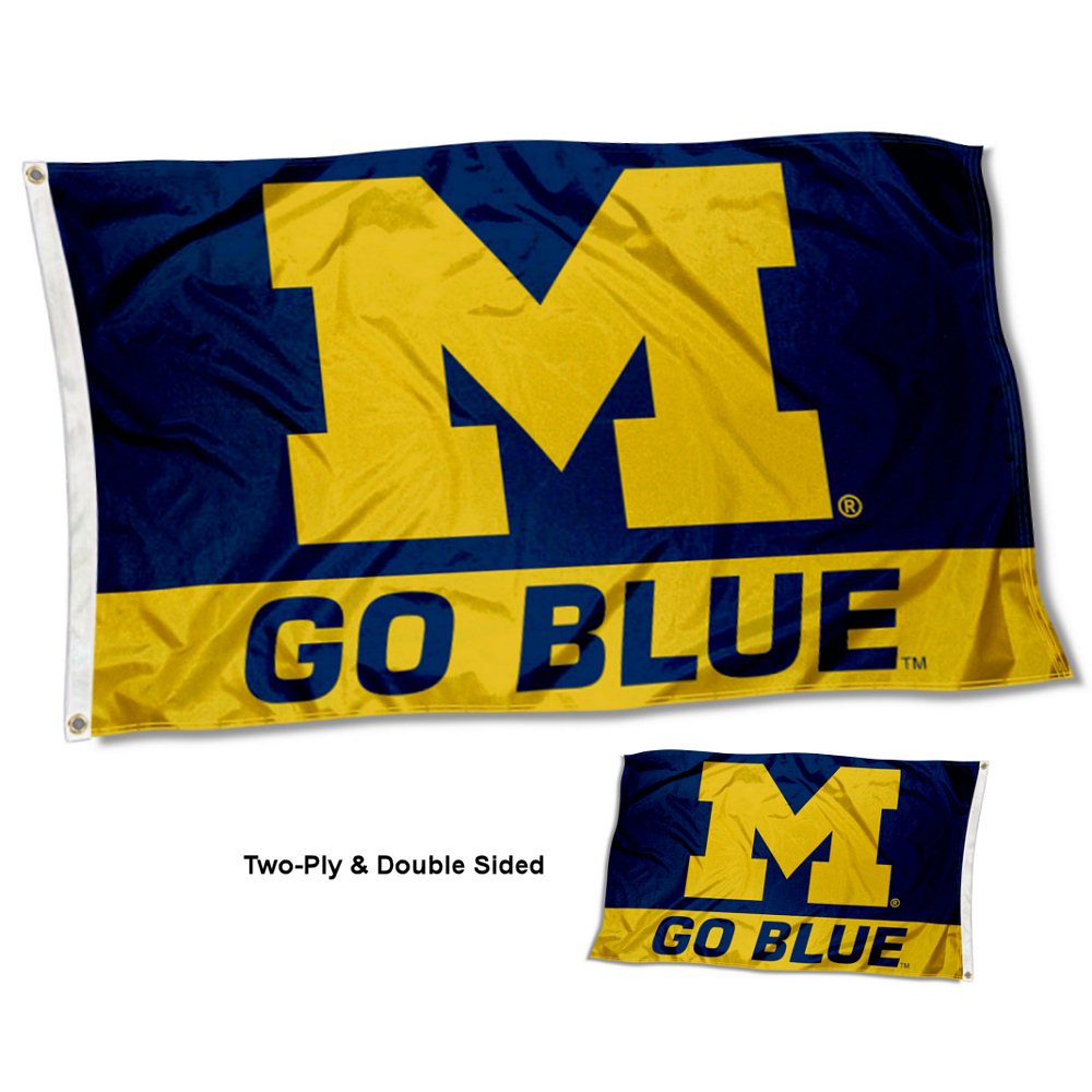 College Flags & Banners Co. Michigan Team University Wolverines Go Blue Double Sided Flag - Sports Collectibles, Sports Memorabilia, Sports Fan Shop, Sports Gifts
