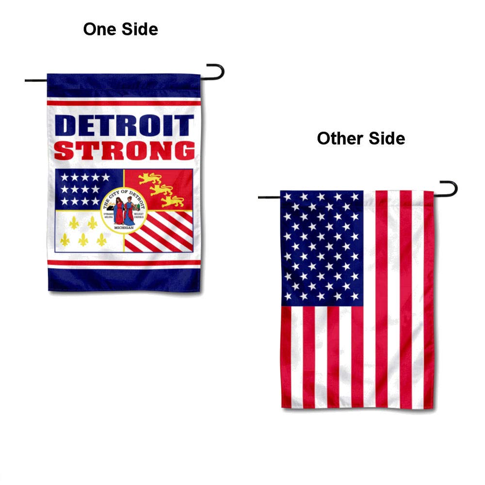 Sports Flags Pennants Company Detroit Strong USA Garden Flag - Sports Collectibles, Sports Memorabilia, Sports Fan Shop, Sports Gifts