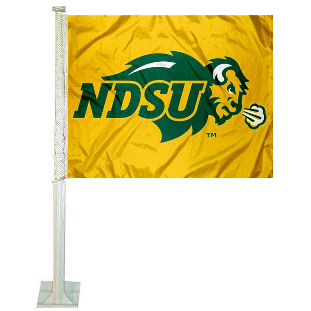 College Flags & Banners Co. North Dakota State Bison Gold Car Flag - Sports Collectibles, Sports Memorabilia, Sports Fan Shop, Sports Gifts