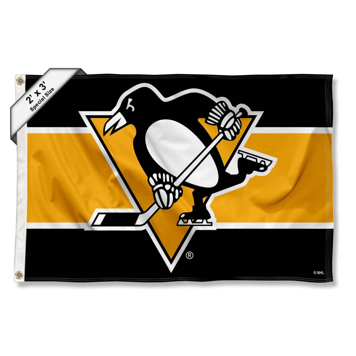 WinCraft Pittsburgh Penguins Small 2x3 Foot Banner Flag - Sports Collectibles, Sports Memorabilia, Sports Fan Shop, Sports Gifts