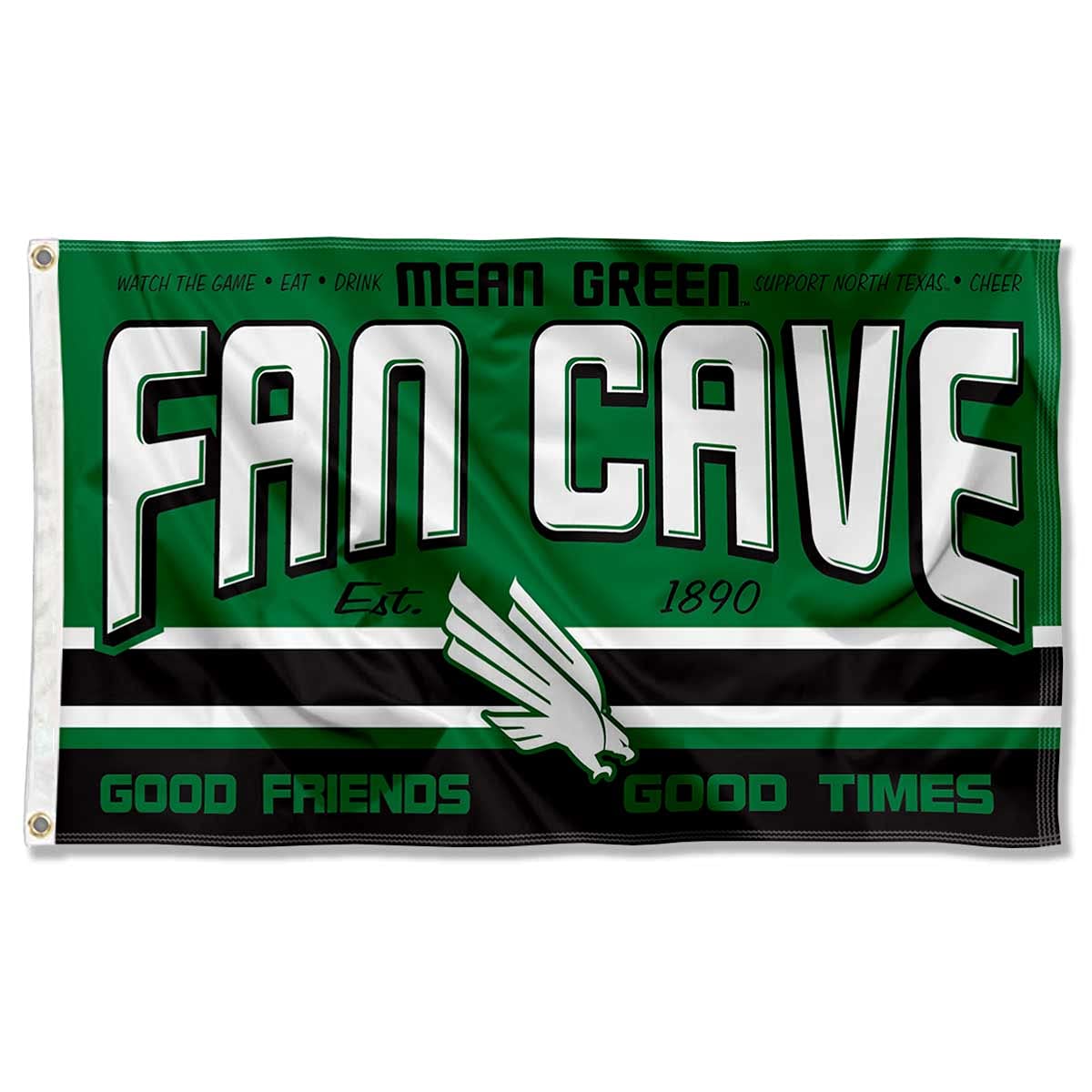 North Texas Mean Green Fan Man Cave Banner Flag - Sports Collectibles, Sports Memorabilia, Sports Fan Shop, Sports Gifts