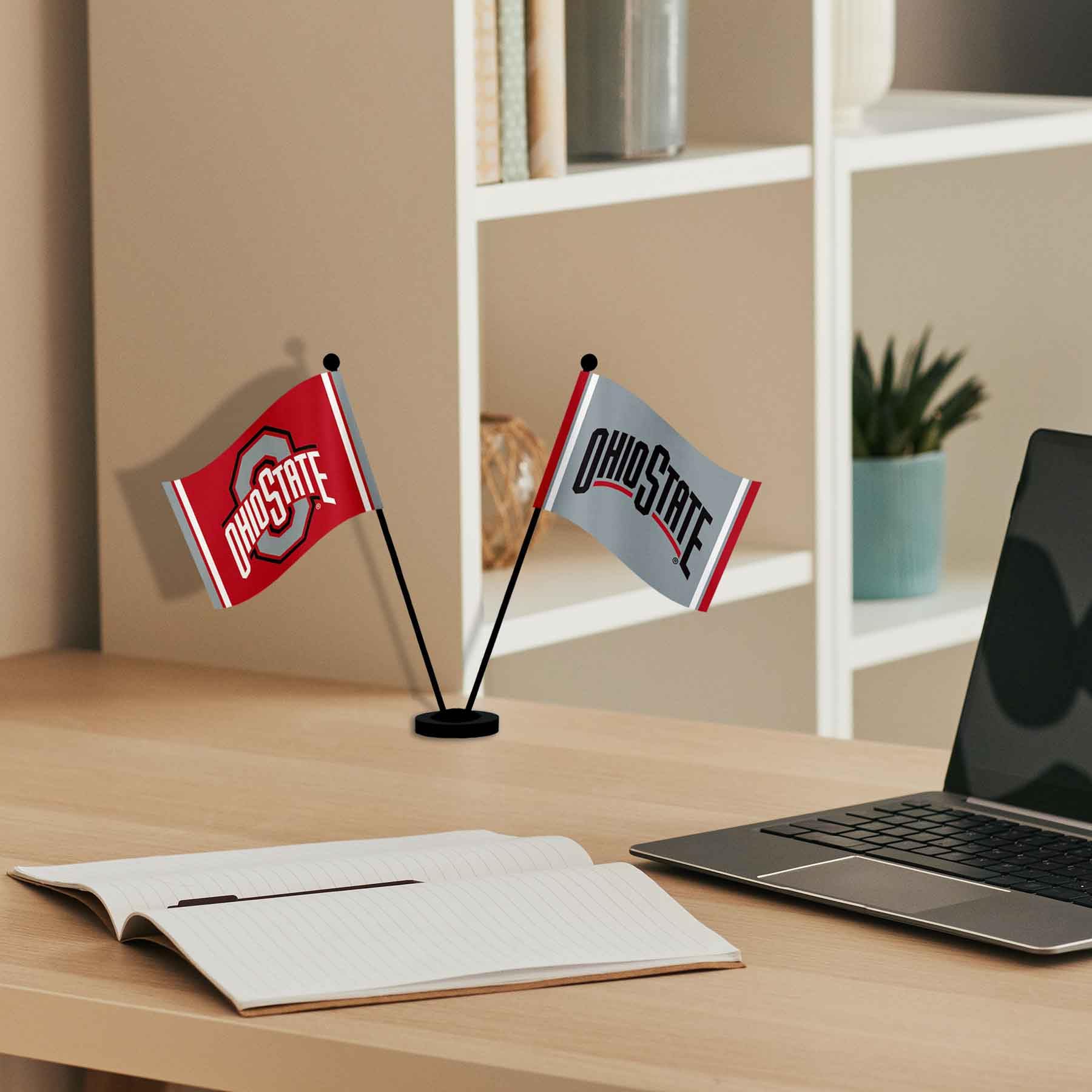WinCraft Ohio State Buckeyes Desk and Table Top Flags - Sports Collectibles, Sports Memorabilia, Sports Fan Shop, Sports Gifts