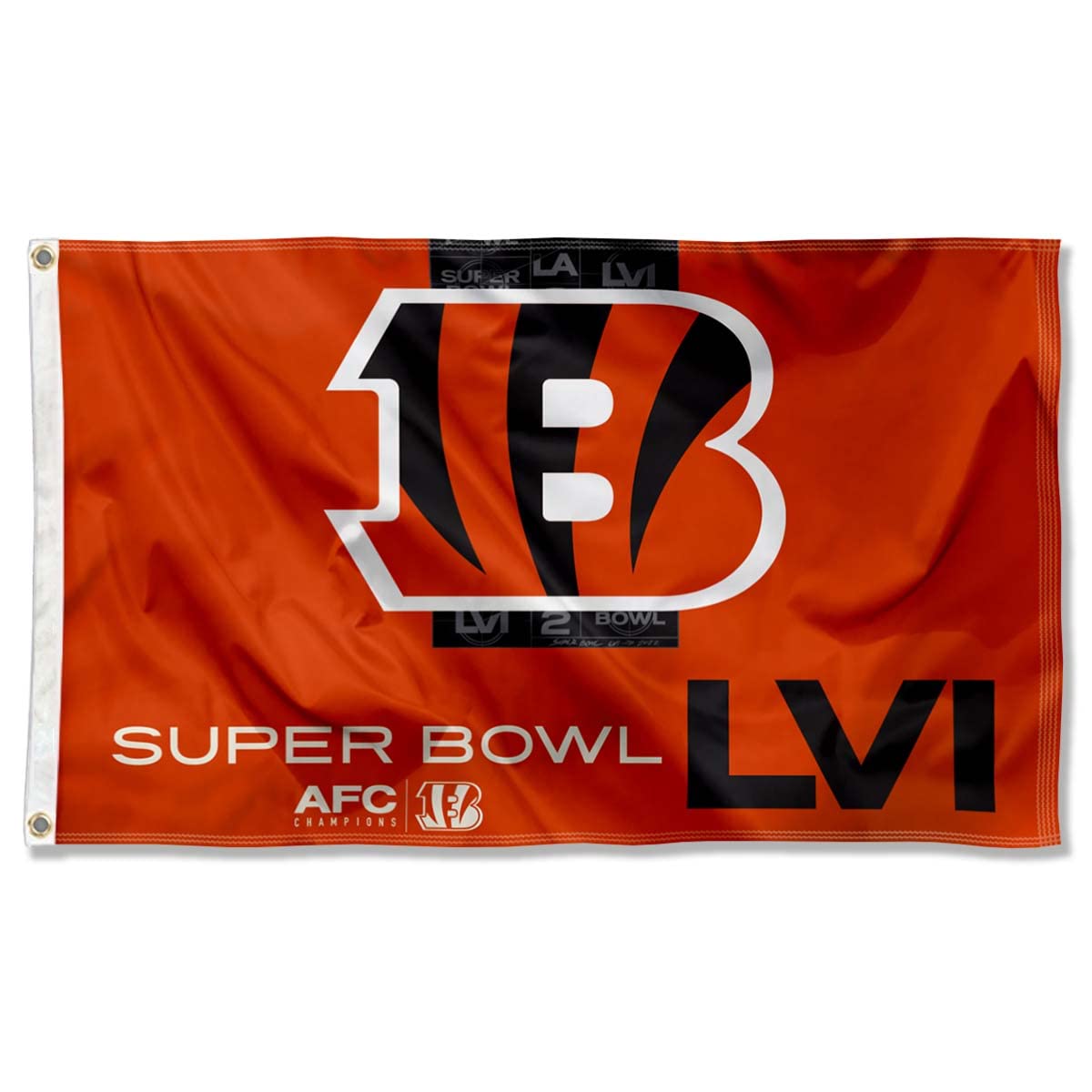 Cincinnati Bengals AFC Super Bowl LVI Bound 3x5 Flag - Sports Collectibles, Sports Memorabilia, Sports Fan Shop, Sports Gifts