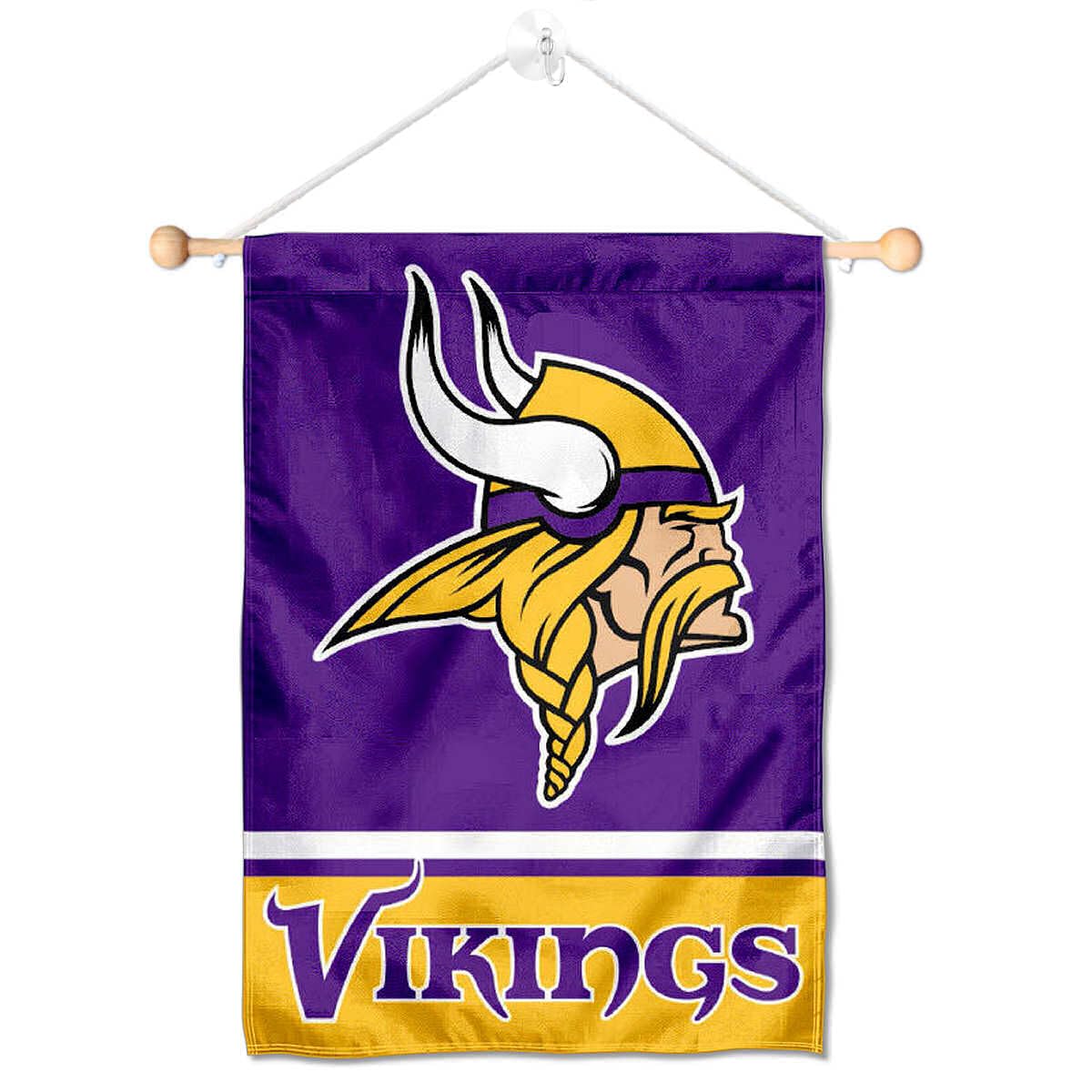 Minnesota Vikings Banner Window Wall Hanging Flag with Suction Cup - Sports Collectibles, Sports Memorabilia, Sports Fan Shop, Sports Gifts