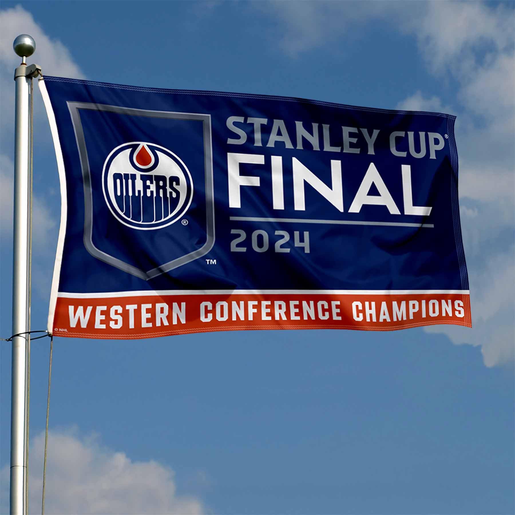 WinCraft Edmonton Oilers 2024 Stanley Cup Final Banner Flag - Sports Collectibles, Sports Memorabilia, Sports Fan Shop, Sports Gifts