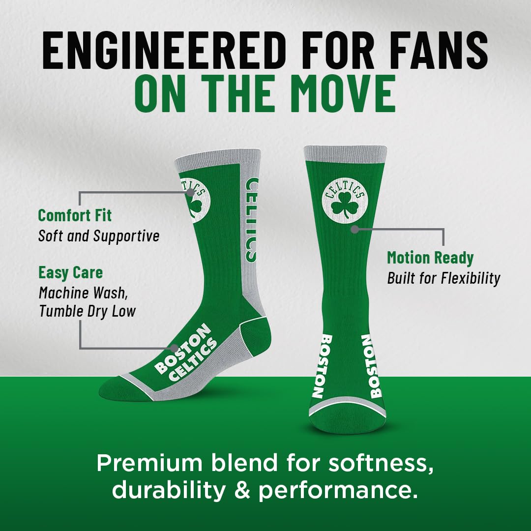 For Bare Feet NBA BOSTON CELTICS MVP Crew Sock Team Color Large - Sports Gifts, Sports Memorabilia, Sports Collectibles, Fan Shop