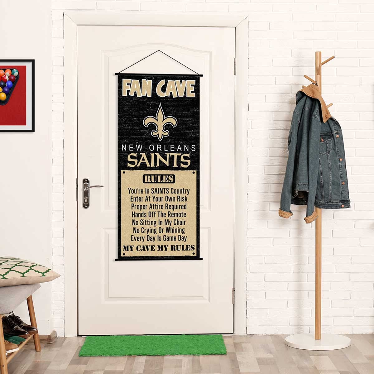 WinCraft New Orleans Saints Man Cave Fan Banner Wall Door Scroll - Sports Collectibles, Sports Memorabilia, Sports Fan Shop, Sports Gifts