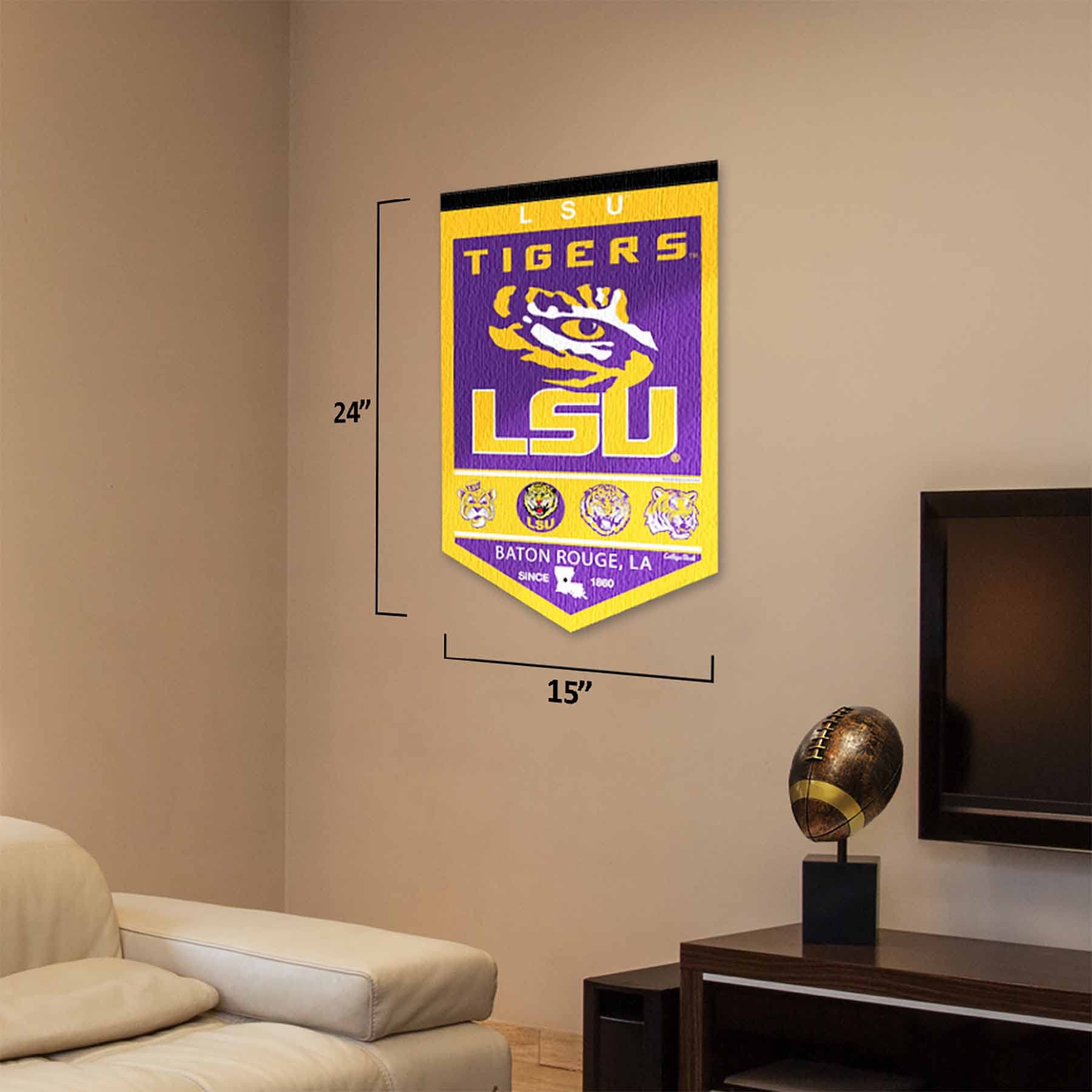 College Flags & Banners Co. Louisiana State LSU Tigers Heritage History Banner Pennant - Sports Collectibles, Sports Memorabilia, Sports Fan Shop, Sports Gifts
