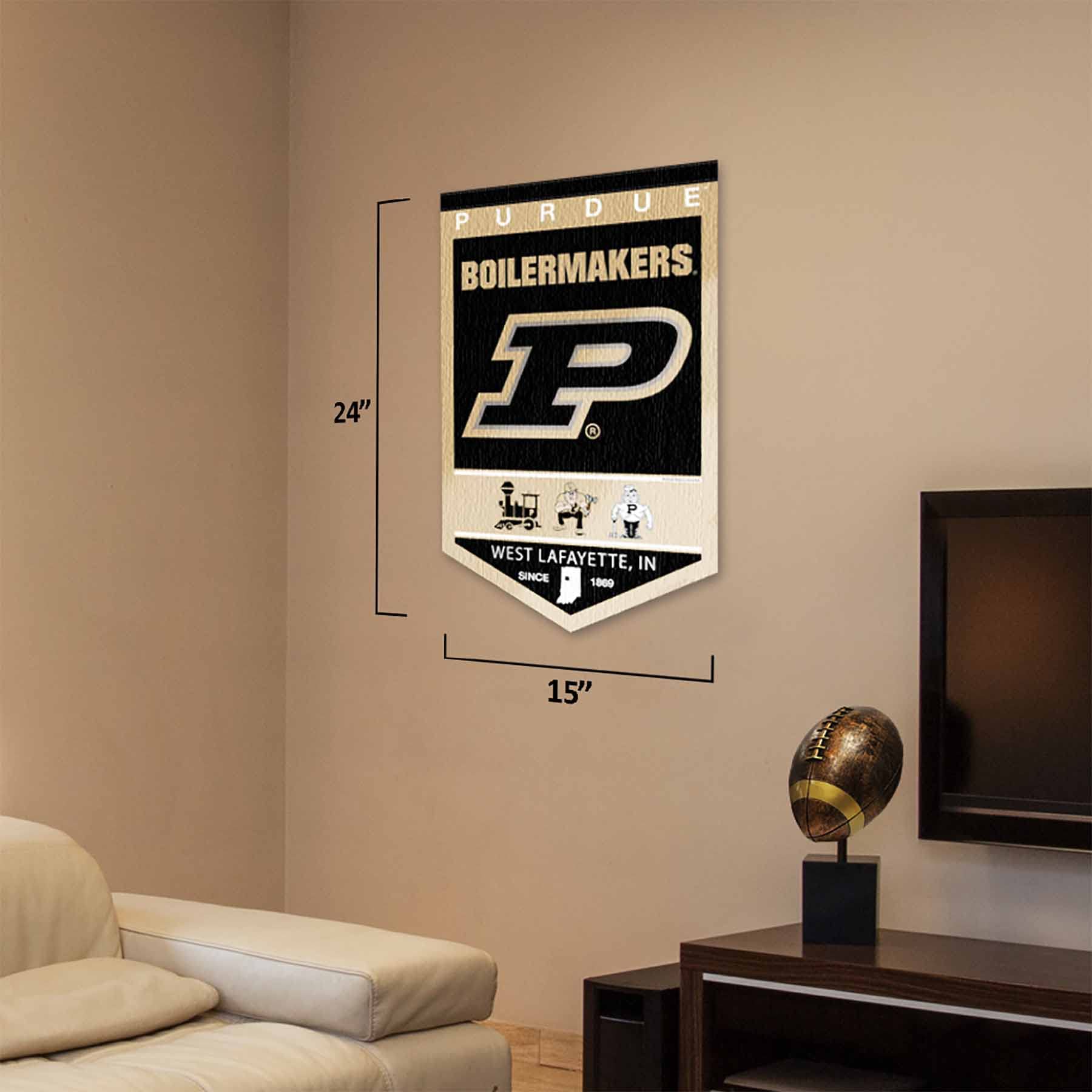 College Flags & Banners Co. Purdue Boilermakers Heritage History Banner Pennant - Sports Collectibles, Sports Memorabilia, Sports Fan Shop, Sports Gifts