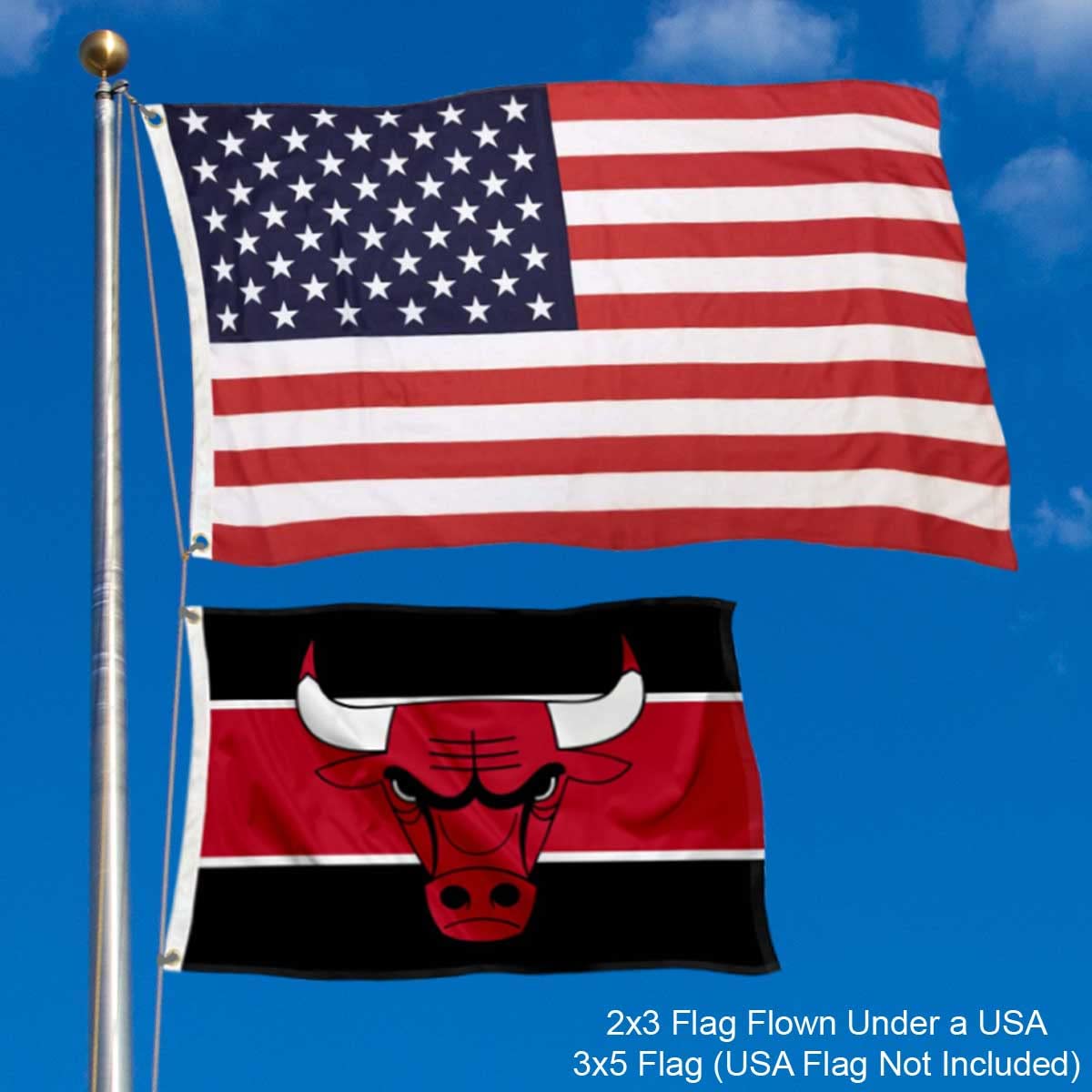 WinCraft Chicago Bulls Small 2x3 Foot Banner Flag - Sports Collectibles, Sports Memorabilia, Sports Fan Shop, Sports Gifts