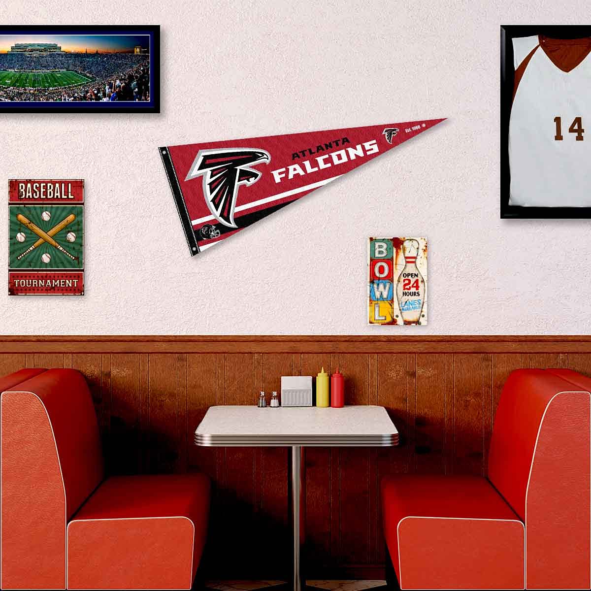 Atlanta Falcons Pennant Banner and Wall Tack Pads - Sports Collectibles, Sports Memorabilia, Sports Fan Shop, Sports Gifts