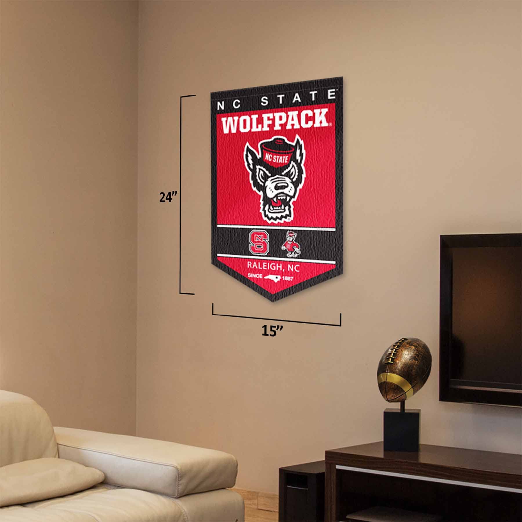 College Flags & Banners Co. North Carolina State Wolfpack Heritage History Banner Pennant - Sports Collectibles, Sports Memorabilia, Sports Fan Shop, Sports Gifts