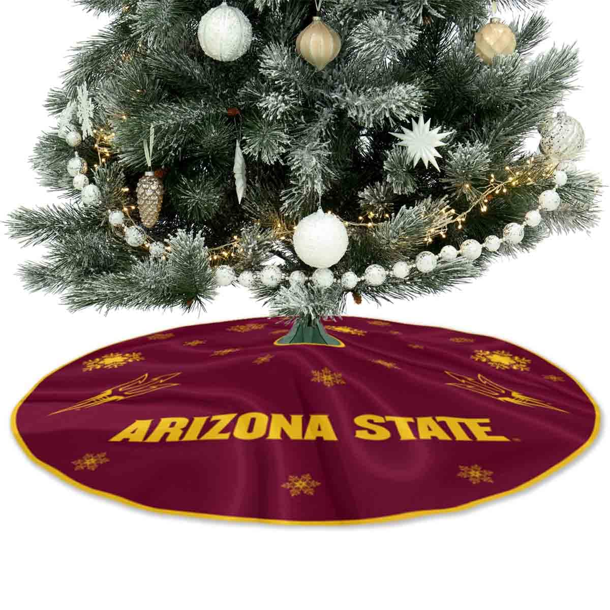 Arizona State Sun Devils Christmas Tree Skirt Large Xmas Tree Collar Ornament - Sports Collectibles, Sports Memorabilia, Sports Fan Shop, Sports Gifts