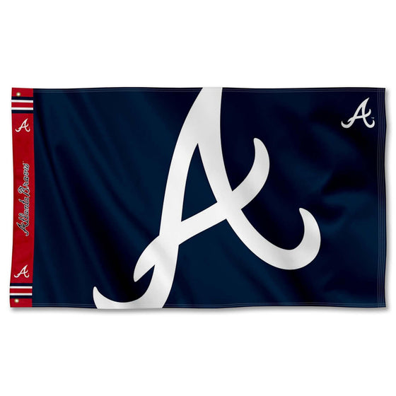 WinCraft Atlanta Braves Printed Header Flag 3x5 Banner - Sports Collectibles, Sports Memorabilia, Sports Fan Shop, Sports Gifts
