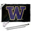 College Flags & Banners Co. Washington Huskies Black Flag with Pole and Bracket Kit - Sports Collectibles, Sports Memorabilia, Sports Fan Shop, Sports Gifts