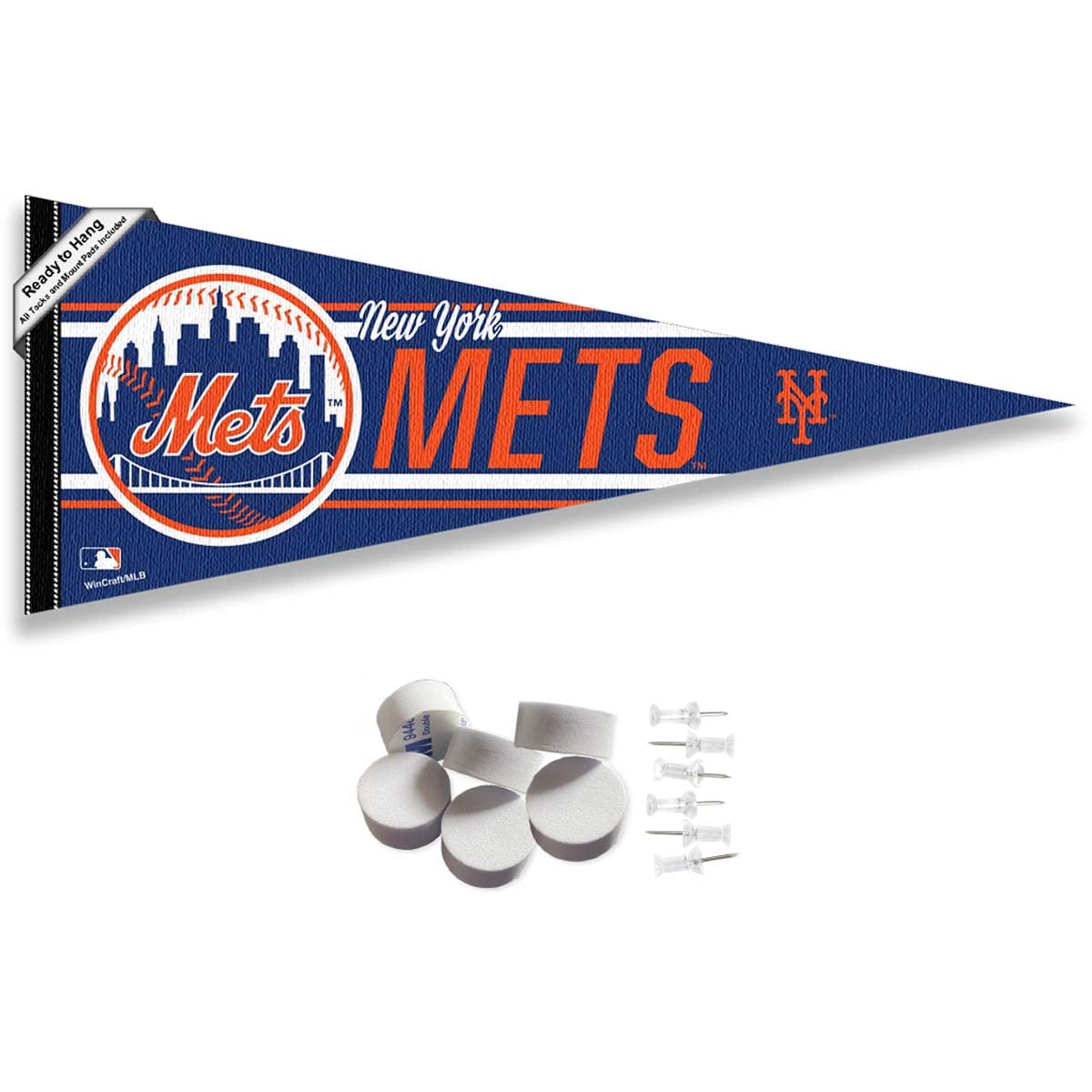 New York Mets Pennant Banner and Wall Tack Pads - Sports Collectibles, Sports Memorabilia, Sports Fan Shop, Sports Gifts