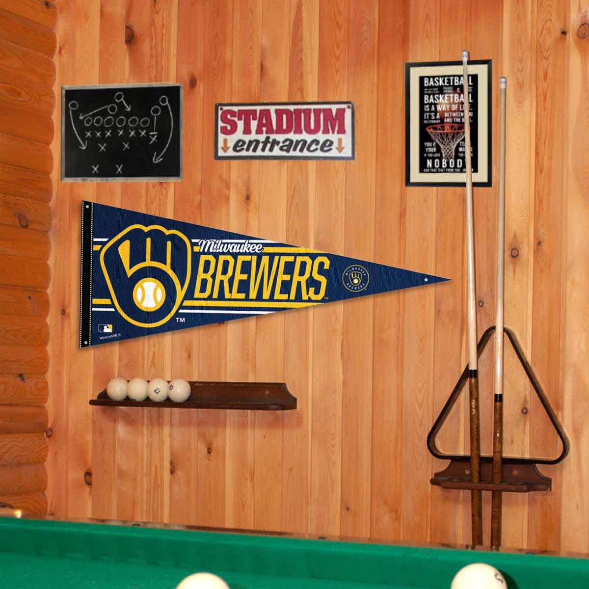Milwaukee Brewers Pennant Banner and Wall Tack Pads - Sports Collectibles, Sports Memorabilia, Sports Fan Shop, Sports Gifts