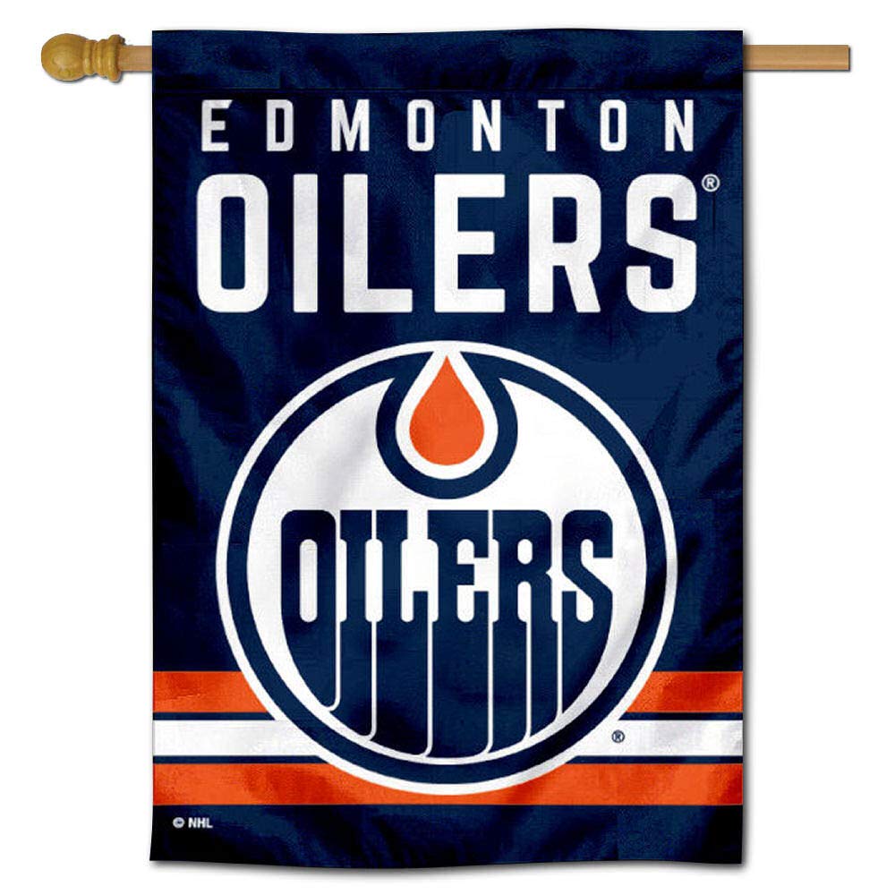 WinCraft Edmonton Oilers Double Sided Banner House Flag - Sports Collectibles, Sports Memorabilia, Sports Fan Shop, Sports Gifts