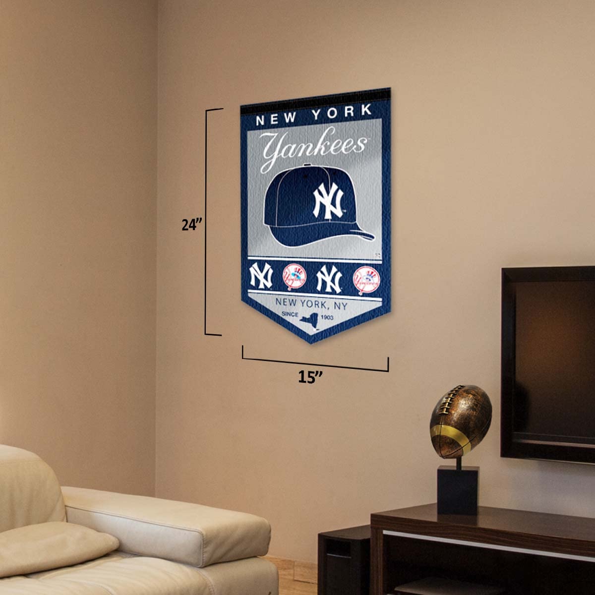 WinCraft NY Yankees Heritage History Banner Pennant - Sports Collectibles, Sports Memorabilia, Sports Fan Shop, Sports Gifts