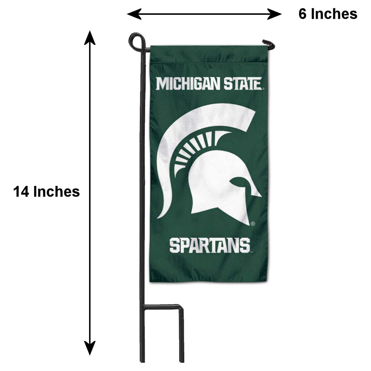 College Flags & Banners Co. Michigan State Spartans Mini Garden and Flower Pot Flag Topper - Sports Collectibles, Sports Memorabilia, Sports Fan Shop, Sports Gifts