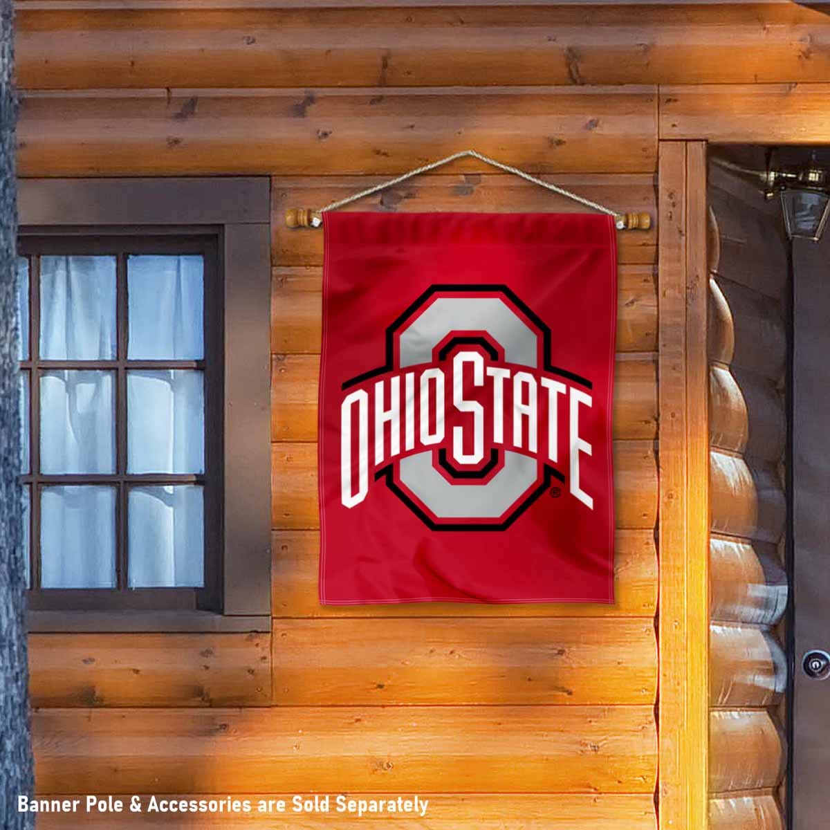 Ohio State Buckeyes Red Athletic Logo Double Sided House Banner Flag - Sports Collectibles, Sports Memorabilia, Sports Fan Shop, Sports Gifts