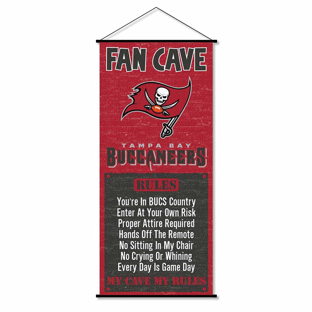 WinCraft Tampa Bay Buccaneers Man Cave Fan Banner Wall Door Scroll - Sports Collectibles, Sports Memorabilia, Sports Fan Shop, Sports Gifts