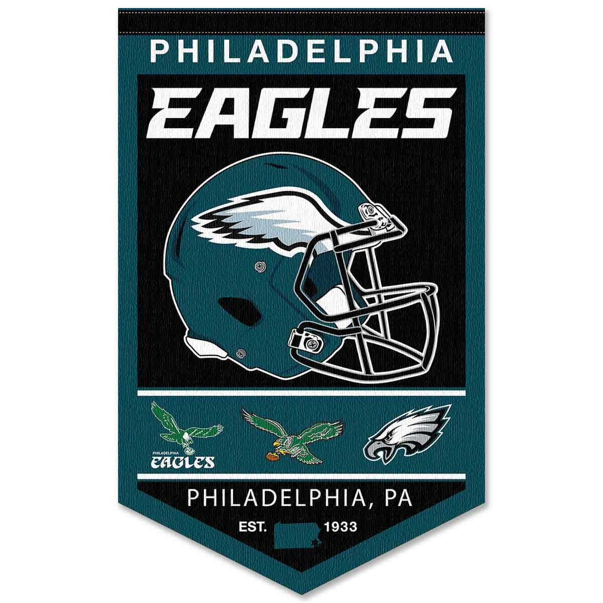 WinCraft Philadelphia Eagles Heritage History Banner Pennant - Sports Collectibles, Sports Memorabilia, Sports Fan Shop, Sports Gifts