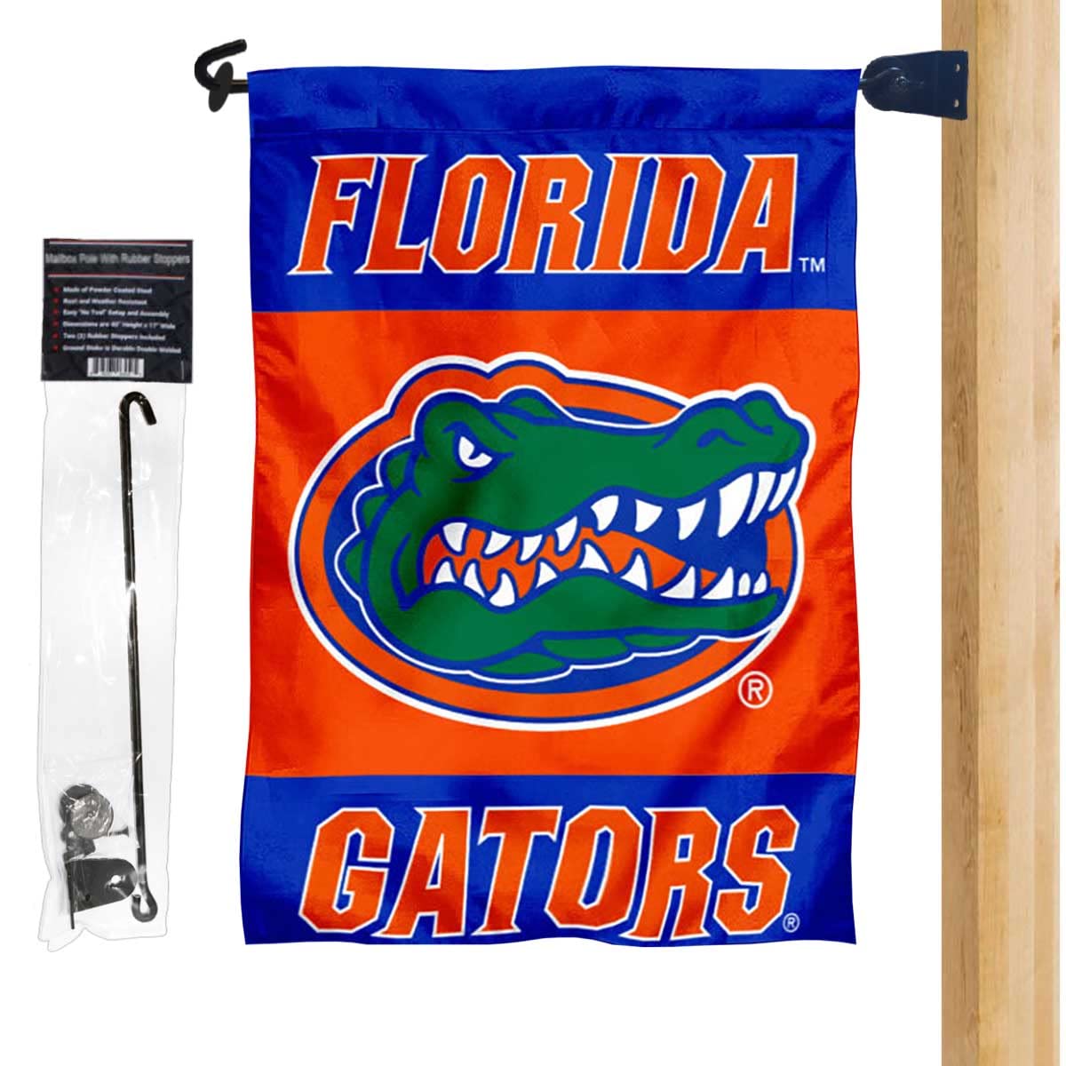 UF Gators Yard Flag and Mailbox Post Pole Mount Holder Set - Sports Collectibles, Sports Memorabilia, Sports Fan Shop, Sports Gifts