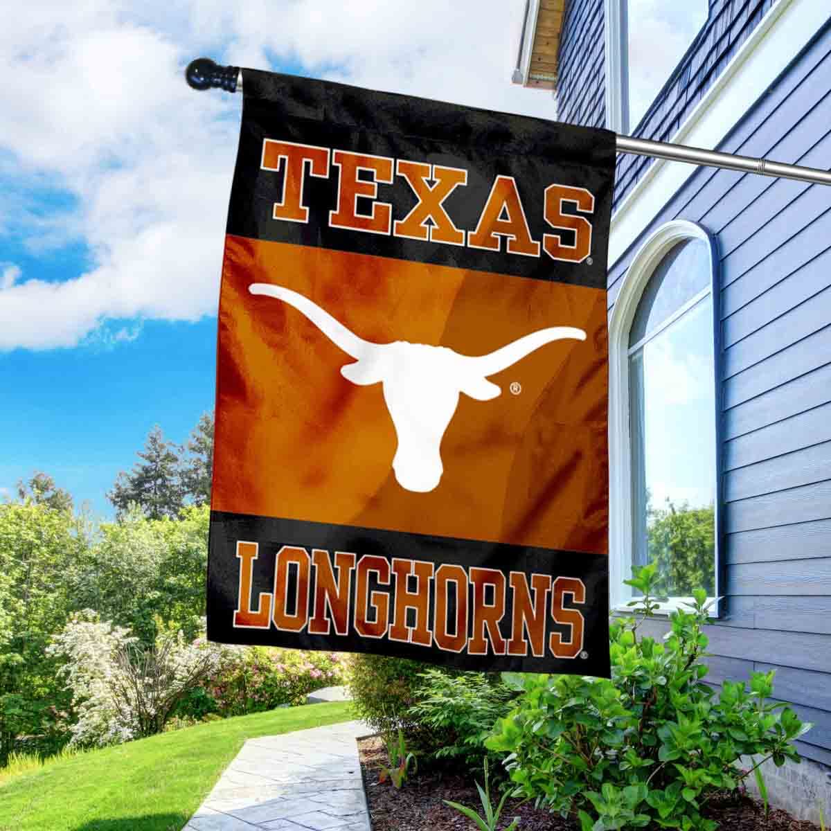 College Flags & Banners Co. University of Texas Black House Flag with Flag Pole Set - Sports Collectibles, Sports Memorabilia, Sports Fan Shop, Sports Gifts