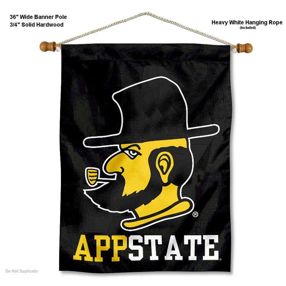 College Flags & Banners Co. App State Mountaineers Yosef House Flag and Wood Banner Pole Set - Sports Collectibles, Sports Memorabilia, Sports Fan Shop, Sports Gifts