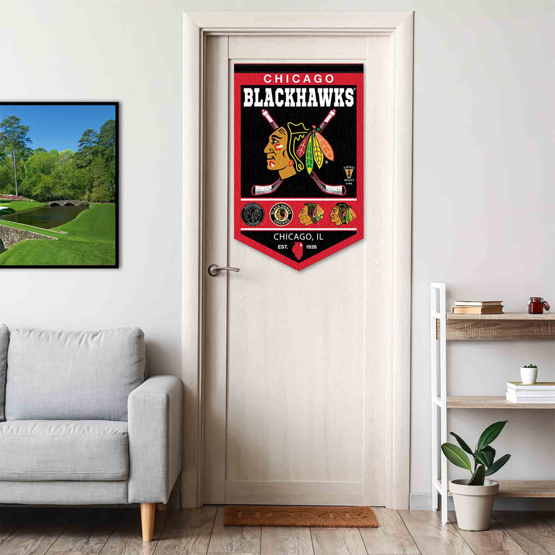 WinCraft Chicago Blackhawks Heritage History Banner Pennant - Sports Collectibles, Sports Memorabilia, Sports Fan Shop, Sports Gifts