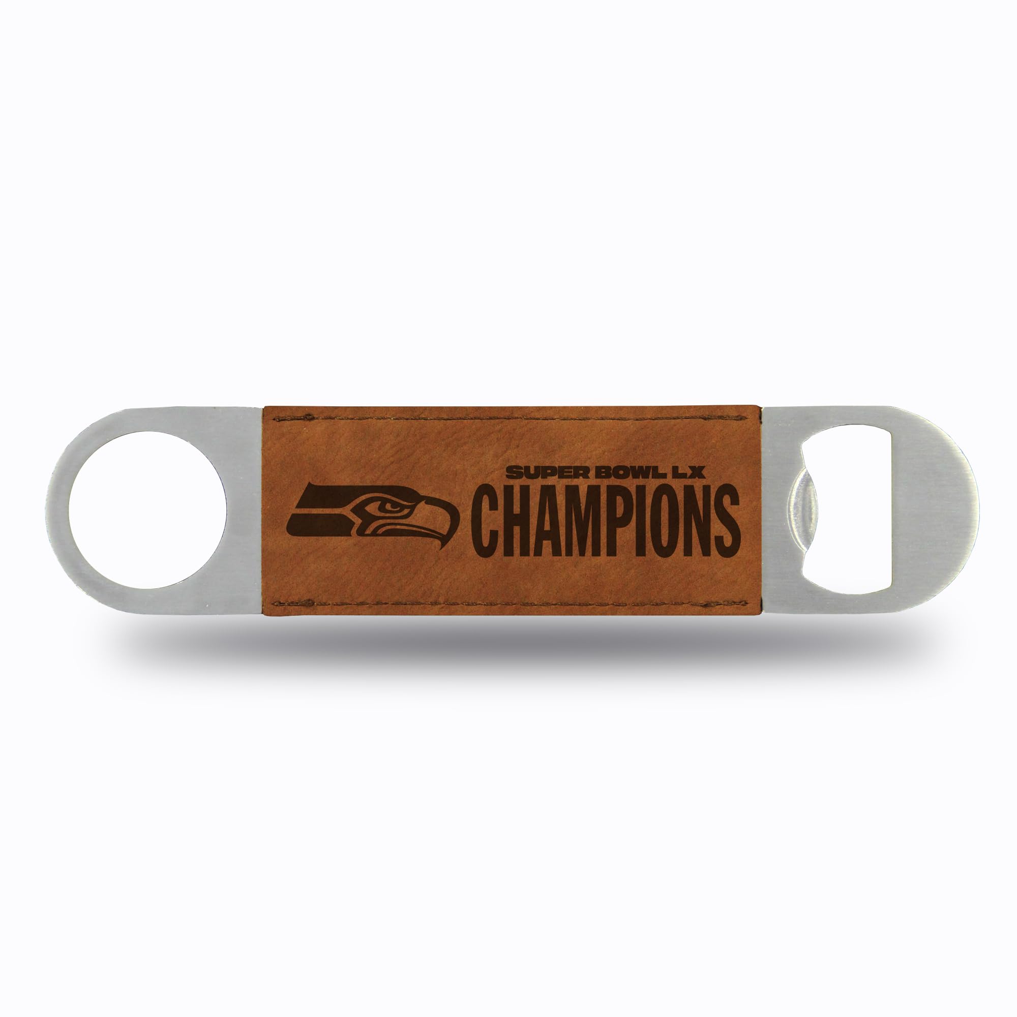 Rico Industries NFL Football Seattle Seahawks 2026 Super Bowl LX Champions Faux Leather Laser Engraved Bar Blade - Great Beverage Accessory for Game Day - Sports Gifts, Sports Memorabilia, Sports Collectibles, Fan Shop