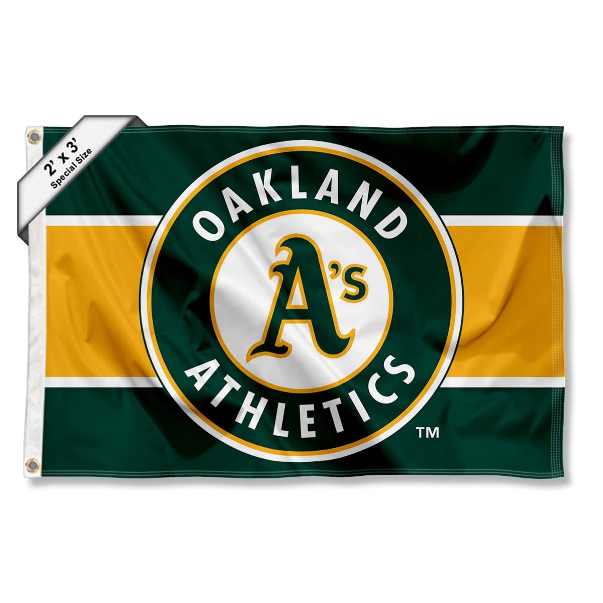 WinCraft Oakland Athletics 2x3 Foot Small Flag - Sports Collectibles, Sports Memorabilia, Sports Fan Shop, Sports Gifts