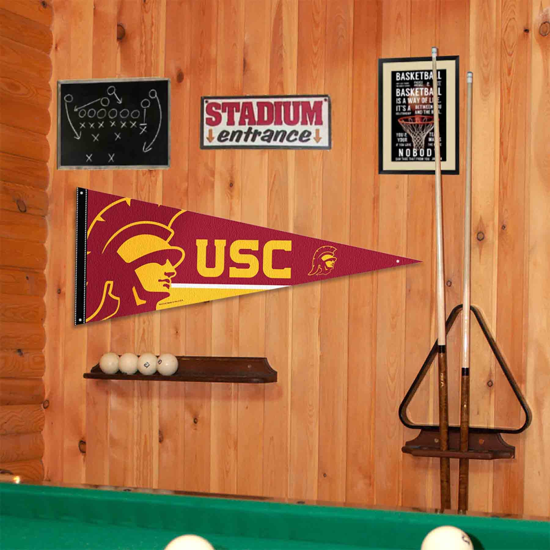 College Flags & Banners Co. USC Trojans Trojan Pennant Flag and Wall Tack Mount Pads - Sports Collectibles, Sports Memorabilia, Sports Fan Shop, Sports Gifts