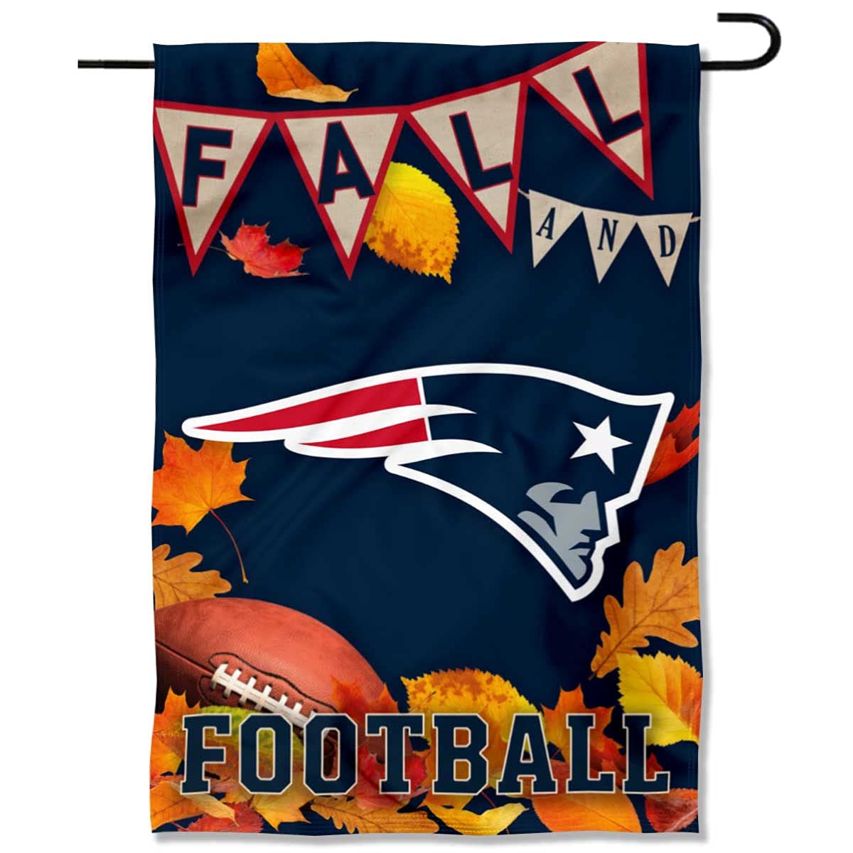 WinCraft New England Patriots Fall Leaves Decorative Football Garden Flag Double Sided Banner - Sports Collectibles, Sports Memorabilia, Sports Fan Shop, Sports Gifts