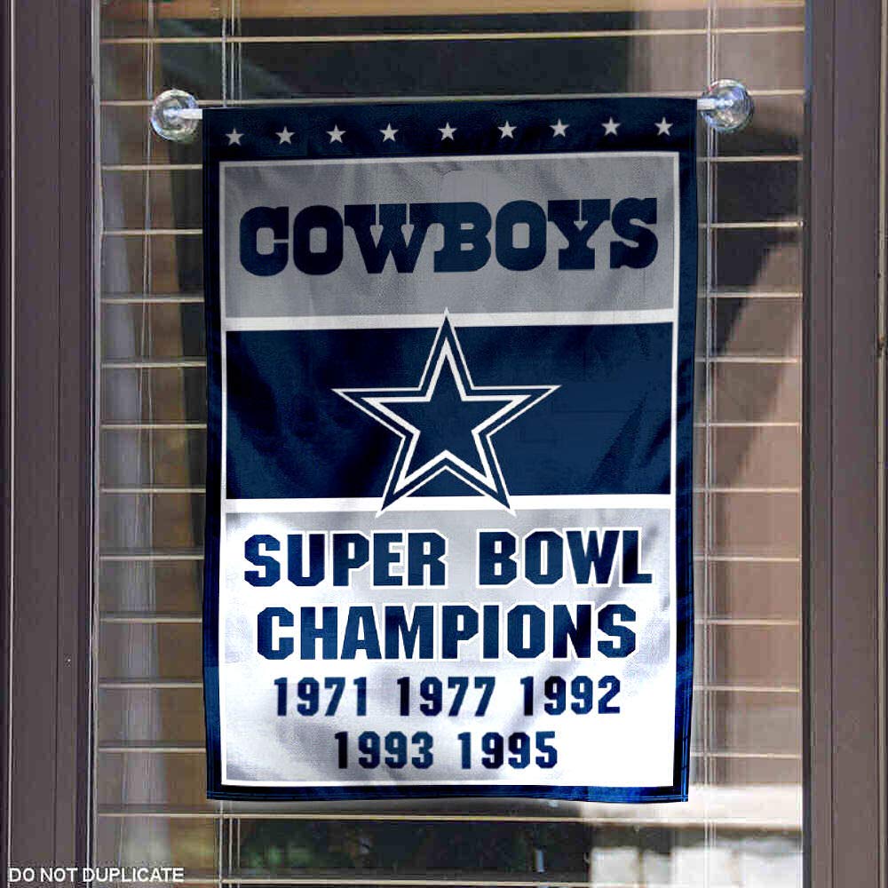 WinCraft Dallas 5 Time Champions Double Sided Garden Flag - Sports Collectibles, Sports Memorabilia, Sports Fan Shop, Sports Gifts