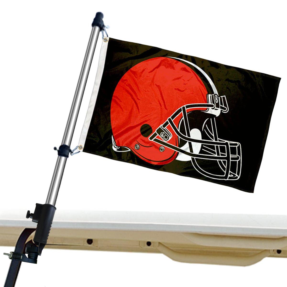 WinCraft Cleveland Browns Golf Cart Flag Pole and Holder Mounting Bracket - Sports Collectibles, Sports Memorabilia, Sports Fan Shop, Sports Gifts