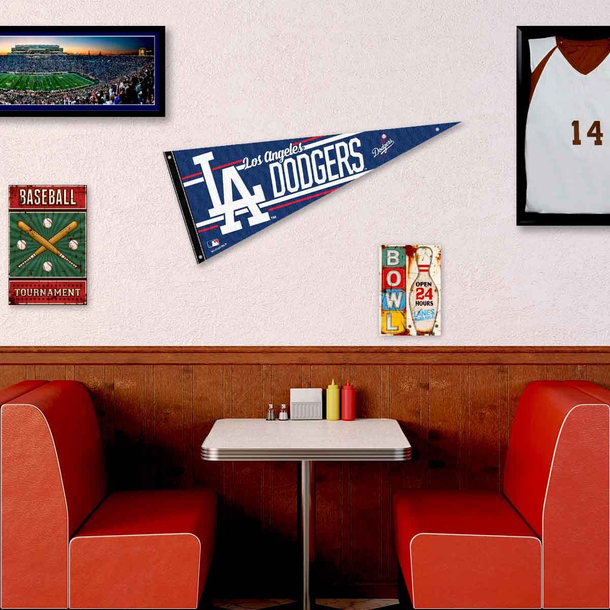 Los Angeles Dodgers Pennant Banner and Wall Tack Pads - Sports Collectibles, Sports Memorabilia, Sports Fan Shop, Sports Gifts