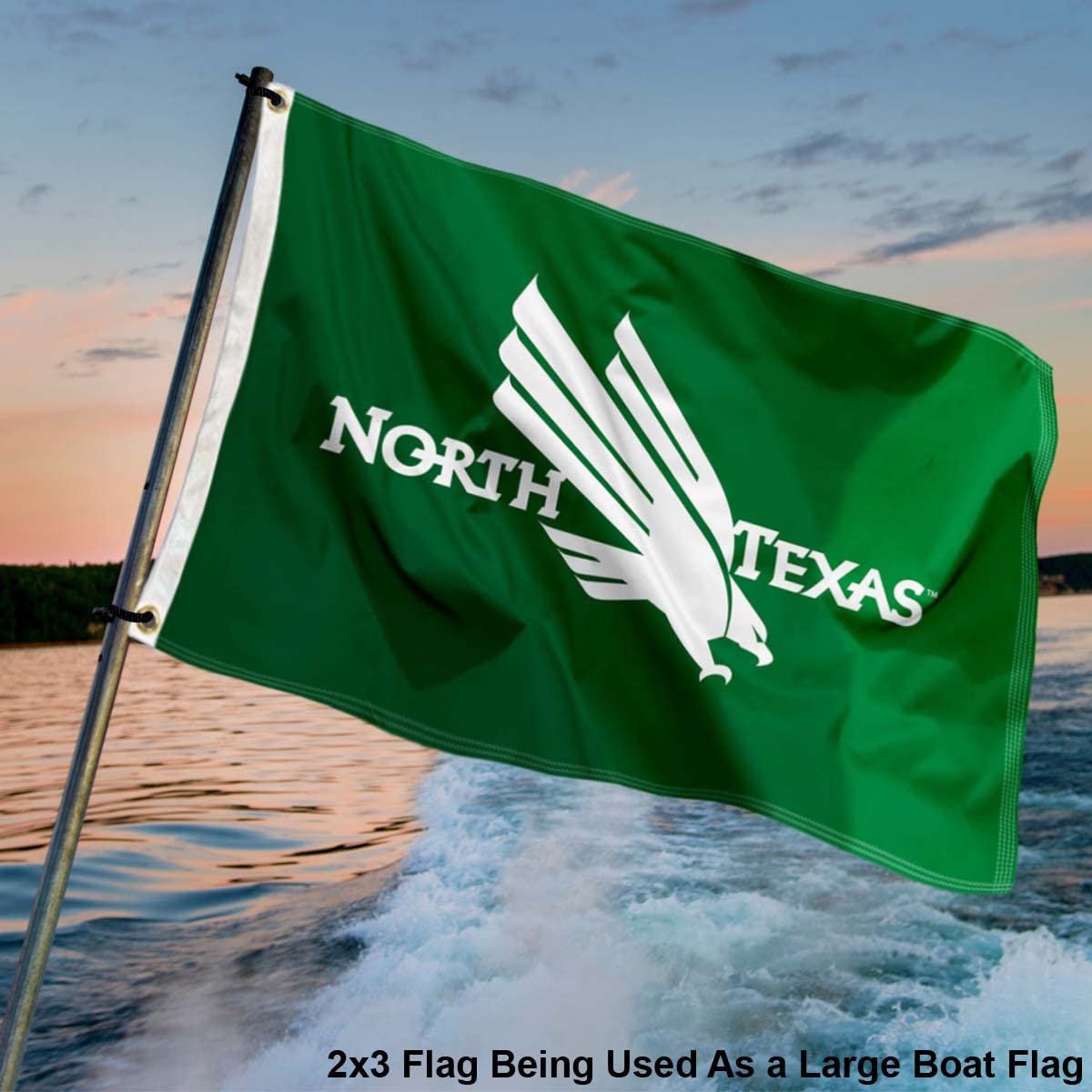 College Flags & Banners Co. North Texas Mean Green Small 2x3 Foot Flag - Sports Collectibles, Sports Memorabilia, Sports Fan Shop, Sports Gifts