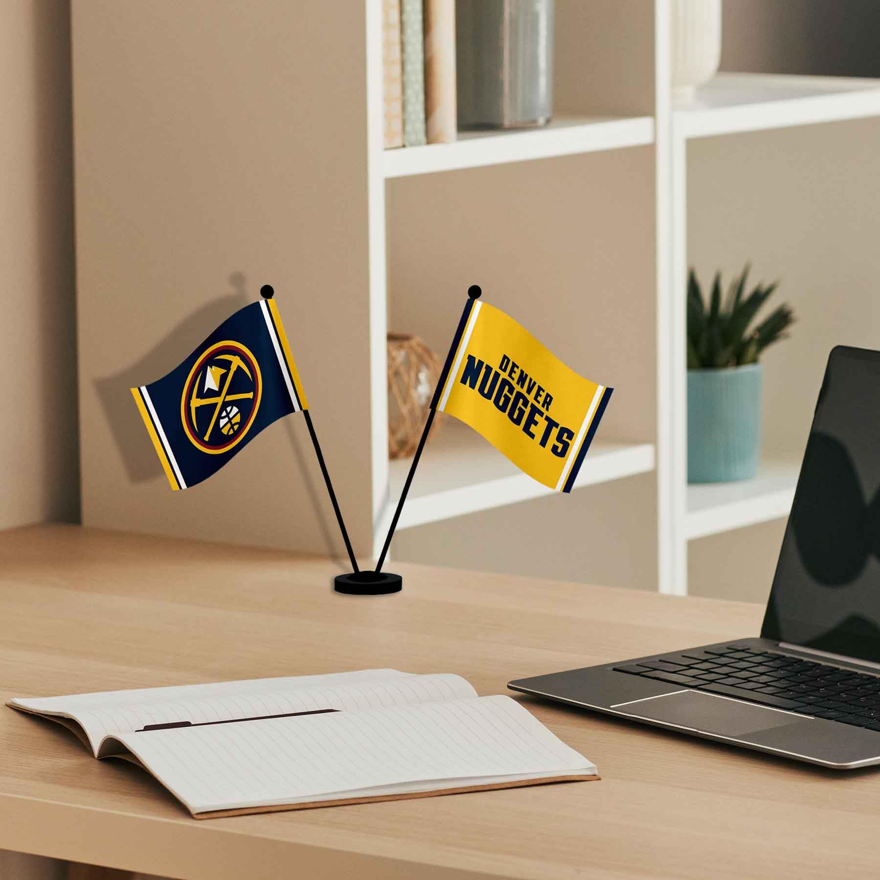 WinCraft Denver Nuggets Desk and Table Top Flags - Sports Collectibles, Sports Memorabilia, Sports Fan Shop, Sports Gifts