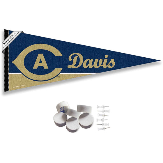 College Flags & Banners Co. UC Davis Aggies Pennant Flag and Wall Tack Mount Pads - Sports Collectibles, Sports Memorabilia, Sports Fan Shop, Sports Gifts