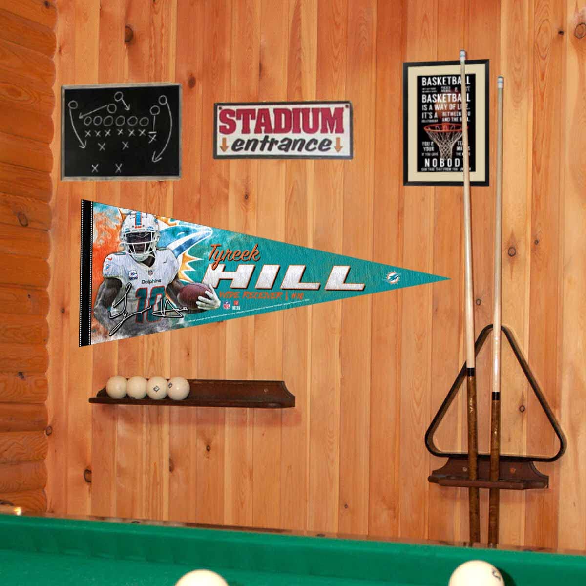WinCraft Miami Dolphins Hill Pennant Banner Flag - Sports Collectibles, Sports Memorabilia, Sports Fan Shop, Sports Gifts