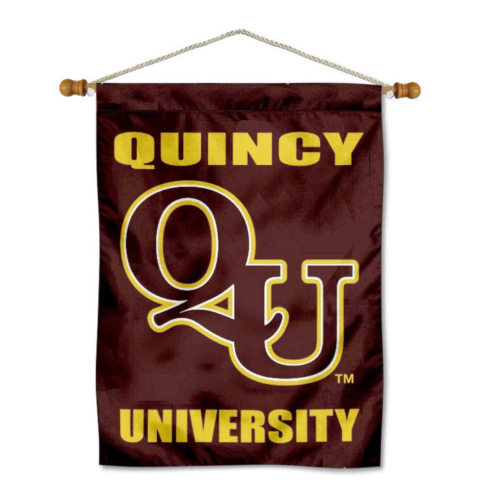 College Flags & Banners Co. QU Hawks Banner Flag and Wood Banner Pole Set - Sports Collectibles, Sports Memorabilia, Sports Fan Shop, Sports Gifts