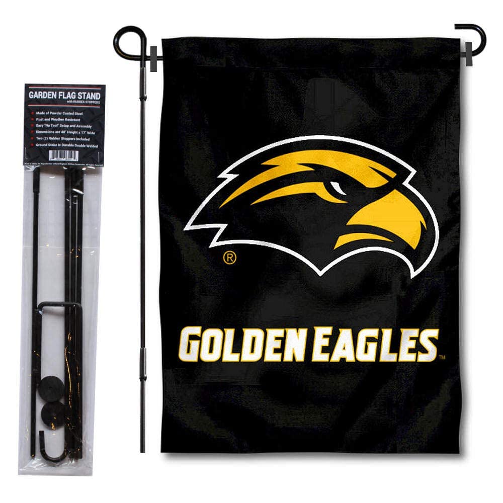College Flags & Banners Co. Southern Miss New Logo Garden Flag and Flag Stand Pole Holder Set - Sports Collectibles, Sports Memorabilia, Sports Fan Shop, Sports Gifts