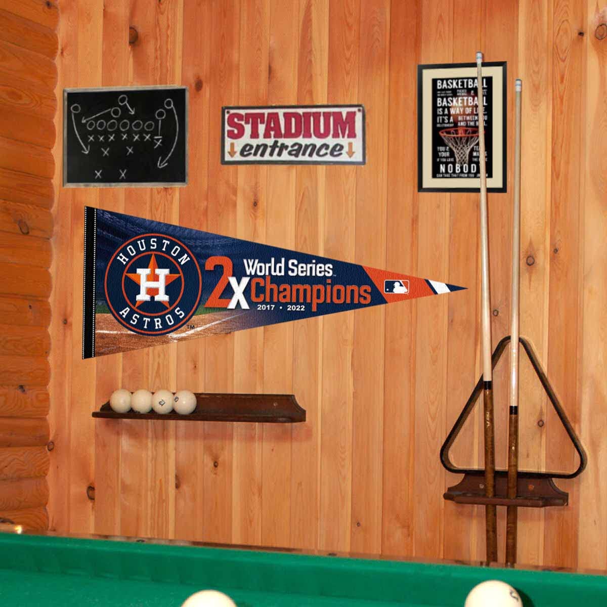WinCraft Houston Astros 2 Time Champions Pennant Flag - Sports Collectibles, Sports Memorabilia, Sports Fan Shop, Sports Gifts
